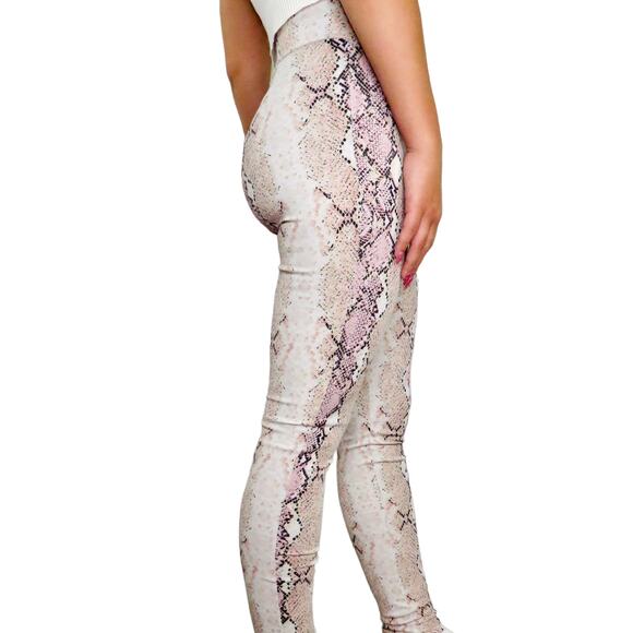 Fashion Nova Shed Your Skin Pink Snakeskin Leggings XS - Picture 9 of 13